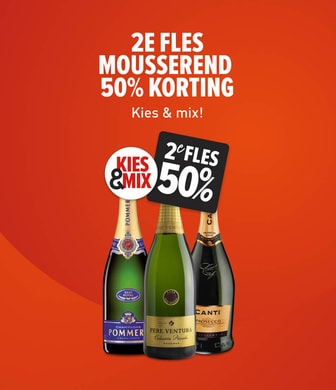 Kies en mix je favoriete mousserende wijn: nu 2e fles halve prijs
